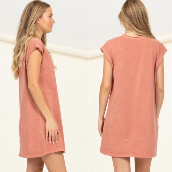 ANTIQUE ROSE MINI T-SHIRT SUMMER DRESS - Picture 2 of 3